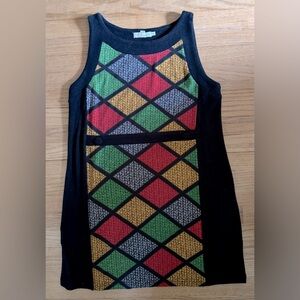 Colorful Argyle Pattern Sweater Dress